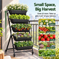 Green Fingers 5 Tier Vertical Raised Garden Bed Mobile Planter Box with Locking Wheels