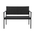 Gardeon Rattan Garden Bench Seat Grey Outdoor Patio Furniture