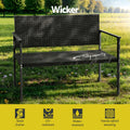 Gardeon Rattan Garden Bench Seat Grey Outdoor Patio Furniture