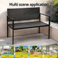 Gardeon Rattan Garden Bench Seat Grey Outdoor Patio Furniture