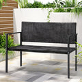 Gardeon Rattan Garden Bench Seat Grey Outdoor Patio Furniture