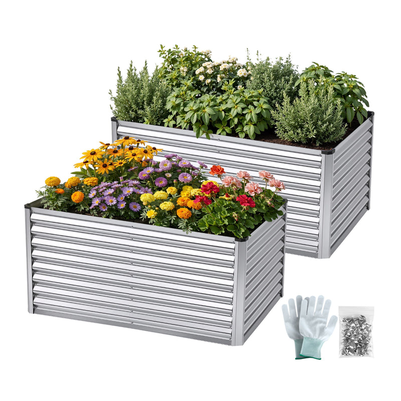 Green Fingers Raised Garden Bed 240x80cm Galvanised Planter Box