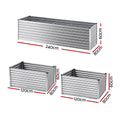 Green Fingers Raised Garden Bed 240x80cm Galvanised Planter Box