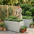 Green Fingers Raised Garden Bed 240x80cm Galvanised Planter Box