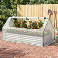 Green Fingers 3 in 1 Raised Garden Bed with Greenhouse Galvanised Planter Box Kit