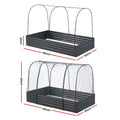 Green Fingers Raised Garden Bed with Mesh Netting Galvanised Planter Box Bird Proof 180x90x120cm