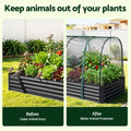 Green Fingers Raised Garden Bed with Mesh Netting Galvanised Planter Box Bird Proof 180x90x120cm