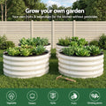 Green Fingers Raised Garden Bed 2 Pack 60x60x30cm Galvanised White