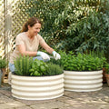 Green Fingers Raised Garden Bed 2 Pack 60x60x30cm Galvanised White
