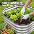 Green Fingers Galvanized Raised Garden Bed 2 Pack Metal Planter 60x60x45cm