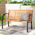 Gardeon Outdoor Garden Bench Seat 120cm Wooden Steel 2 Seater
