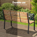 Gardeon Outdoor Garden Bench Seat 120cm Wooden Steel 2 Seater
