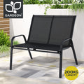 Gardeon Garden Bench Seat Steel Outdoor Black