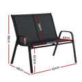 Gardeon Garden Bench Seat Steel Outdoor Black