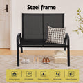 Gardeon Garden Bench Seat Steel Outdoor Black