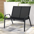 Gardeon Garden Bench Seat Steel Outdoor Black
