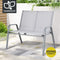 Gardeon Garden Bench Seat Steel Outdoor Grey 3 Seater