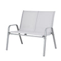 Gardeon Garden Bench Seat Steel Outdoor Grey 3 Seater