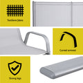 Gardeon Garden Bench Seat Steel Outdoor Grey 3 Seater