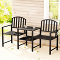 Gardeon Outdoor Garden Bench Seat Steel Loveseat Patio Furniture Black