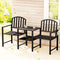 Gardeon Outdoor Garden Bench Seat Steel Loveseat Patio Furniture Black