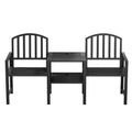 Gardeon Outdoor Garden Bench Seat Steel Loveseat Patio Furniture Black