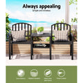 Gardeon Outdoor Garden Bench Seat Steel Loveseat Patio Furniture Black