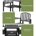 Gardeon Outdoor Garden Bench Seat Steel Loveseat Patio Furniture Black