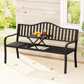 Gardeon Outdoor Garden Bench Seat Steel Foldable Patio Furniture Black