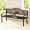 Gardeon Outdoor Garden Bench Seat Steel Foldable Patio Furniture Black