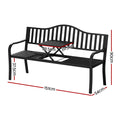 Gardeon Outdoor Garden Bench Seat Steel Foldable Patio Furniture Black