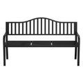 Gardeon Outdoor Garden Bench Seat Steel Foldable Patio Furniture Black