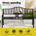 Gardeon Outdoor Garden Bench Seat Steel Foldable Patio Furniture Black