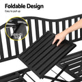 Gardeon Outdoor Garden Bench Seat Steel Foldable Patio Furniture Black