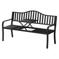 Gardeon Outdoor Garden Bench Seat Steel Foldable Patio Furniture Black