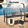 Gardeon Outdoor Garden Bench Seat Loveseat Steel Foldable Table Patio Furniture