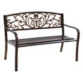 Gardeon 3 Seater Garden Bench Seat Steel Bronze Outdoor Furniture