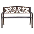Gardeon 3 Seater Garden Bench Seat Steel Bronze Outdoor Furniture