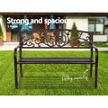 Gardeon 3 Seater Garden Bench Seat Steel Bronze Outdoor Furniture