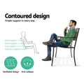 Gardeon 3 Seater Garden Bench Seat Steel Bronze Outdoor Furniture