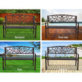 Gardeon 3 Seater Garden Bench Seat Steel Bronze Outdoor Furniture