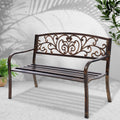 Gardeon 3 Seater Garden Bench Seat Steel Bronze Outdoor Furniture