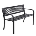 Gardeon 2 Seater Outdoor Garden Bench Seat Steel Black