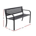 Gardeon 2 Seater Outdoor Garden Bench Seat Steel Black
