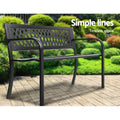 Gardeon 2 Seater Outdoor Garden Bench Seat Steel Black