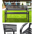 Gardeon 2 Seater Outdoor Garden Bench Seat Steel Black