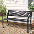 Gardeon 2 Seater Outdoor Garden Bench Seat Steel Black