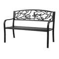 Gardeon 3 Seater Outdoor Bench Seat Steel Garden Furniture Black