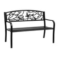 Gardeon 3 Seater Outdoor Bench Seat Steel Garden Furniture Black