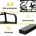 Gardeon 3 Seater Outdoor Bench Seat Steel Garden Furniture Black